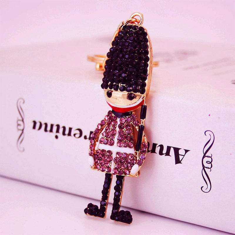 Wholesale Crystal Guard Diamond Zinc Alloy Keychain